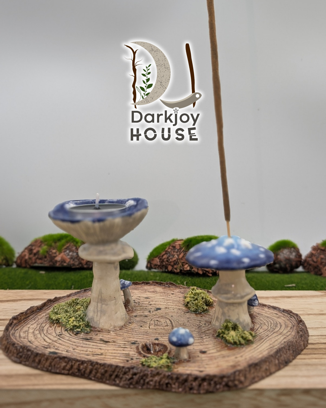 Indigo Mushroom Mini Altar- Enchanted Forest Collection