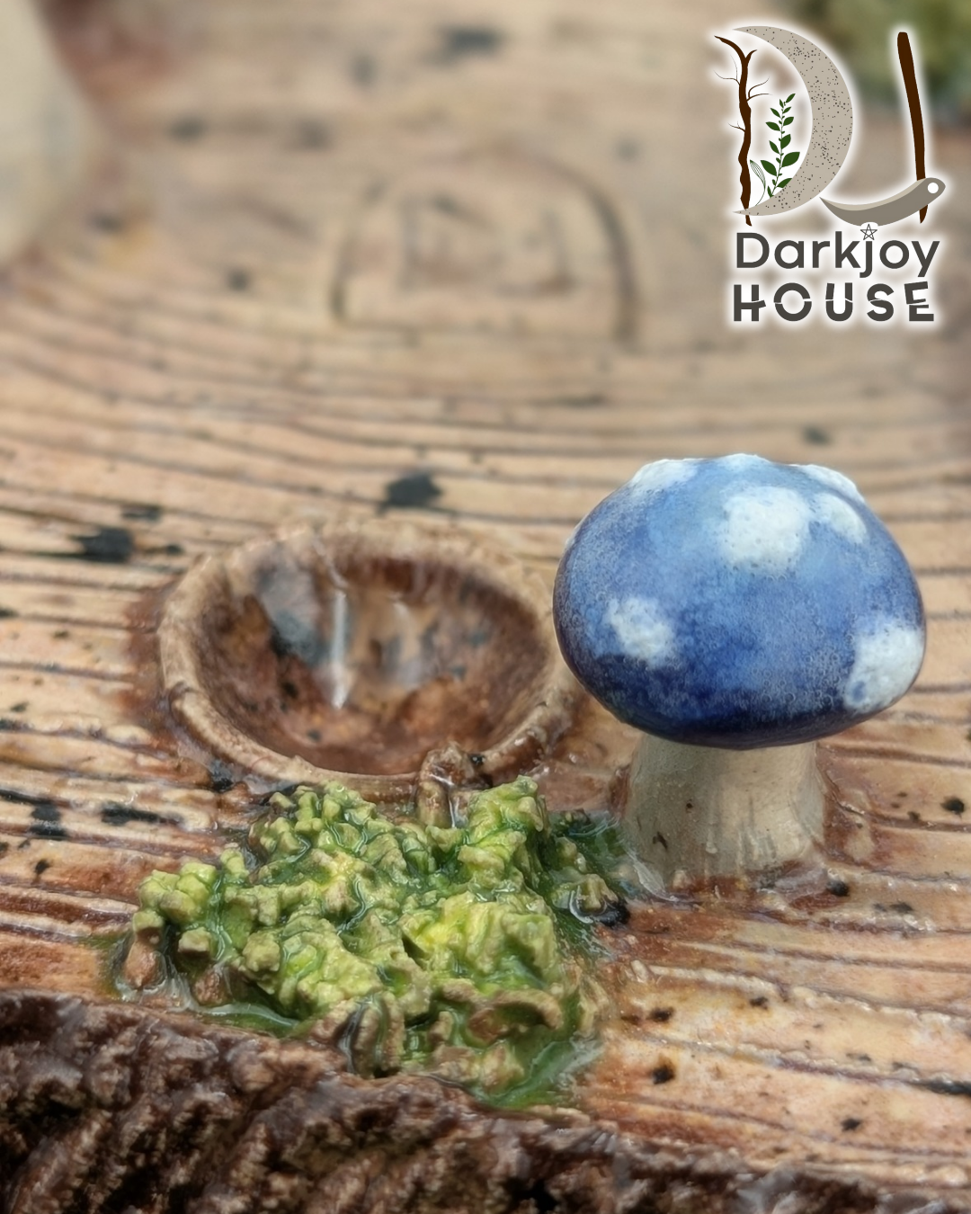 Indigo Mushroom Mini Altar- Enchanted Forest Collection