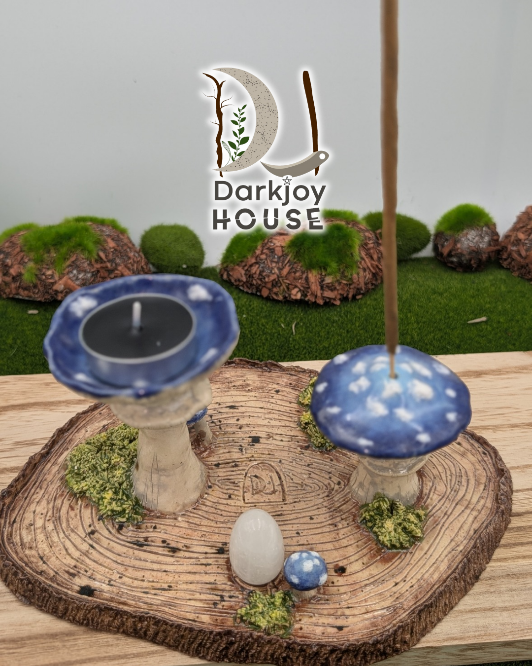 Indigo Mushroom Mini Altar- Enchanted Forest Collection