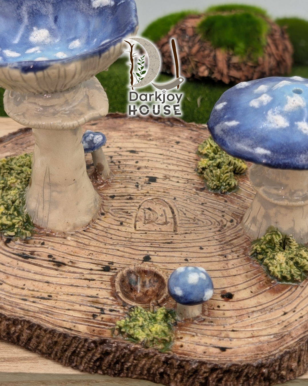 Indigo Mushroom Mini Altar- Enchanted Forest Collection