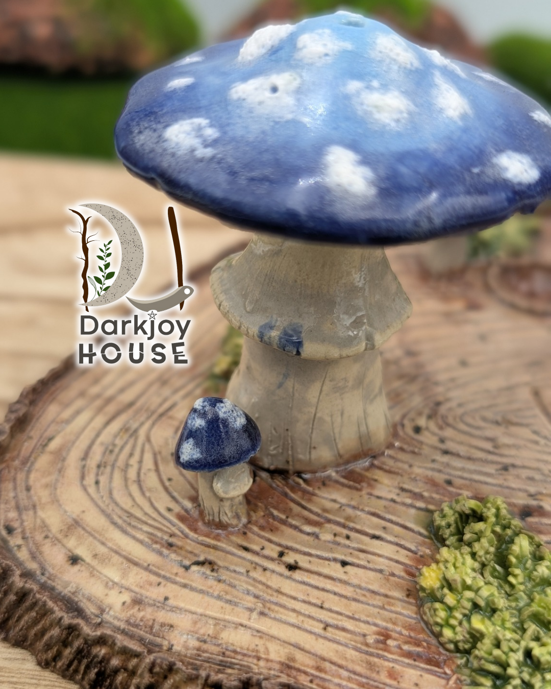 Indigo Mushroom Mini Altar- Enchanted Forest Collection