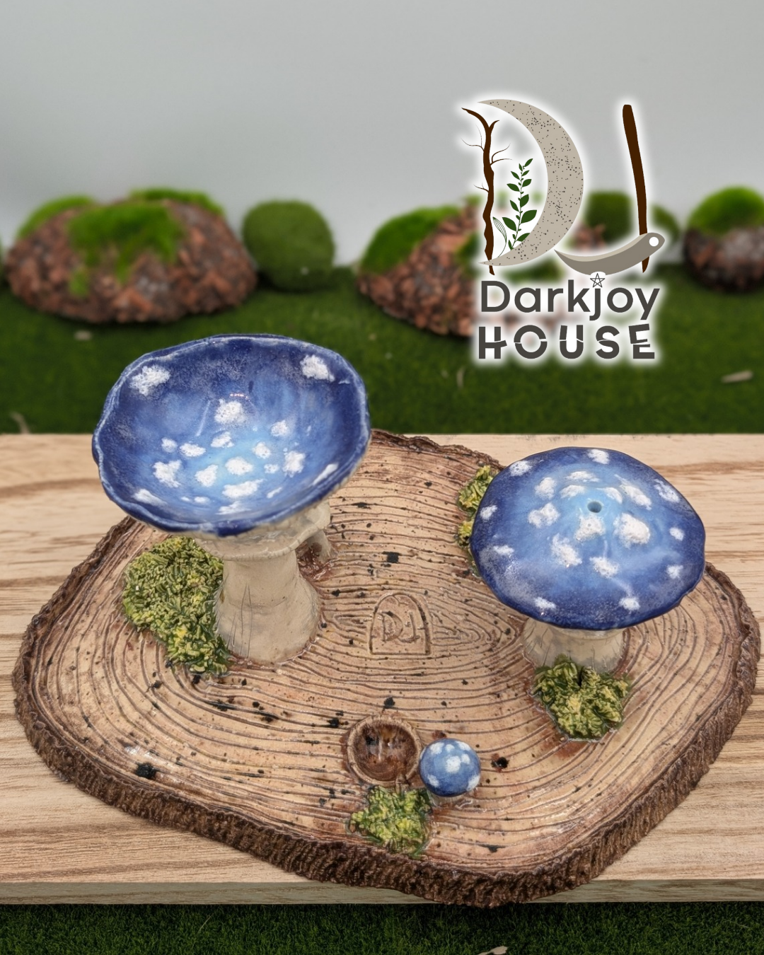 Indigo Mushroom Mini Altar- Enchanted Forest Collection
