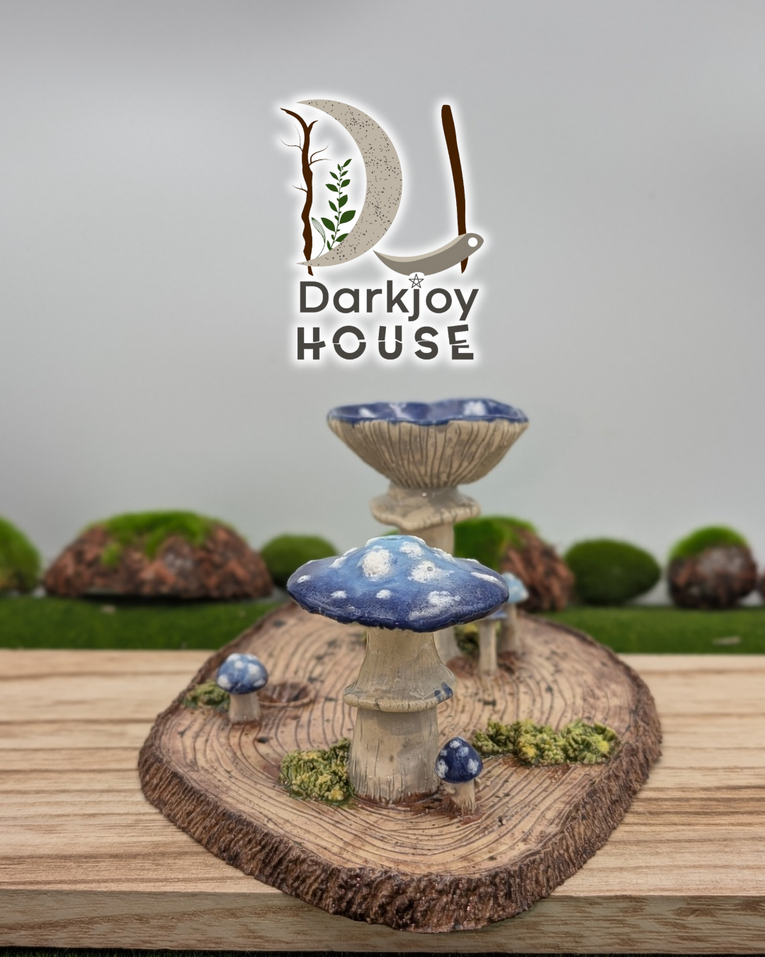 Indigo Mushroom Mini Altar- Enchanted Forest Collection