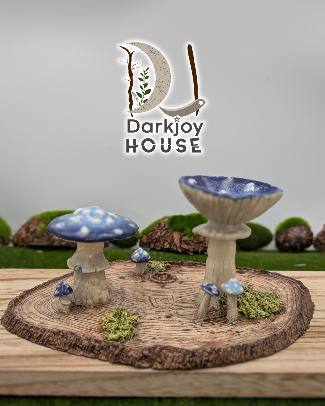 Indigo Mushroom Mini Altar- Enchanted Forest Collection