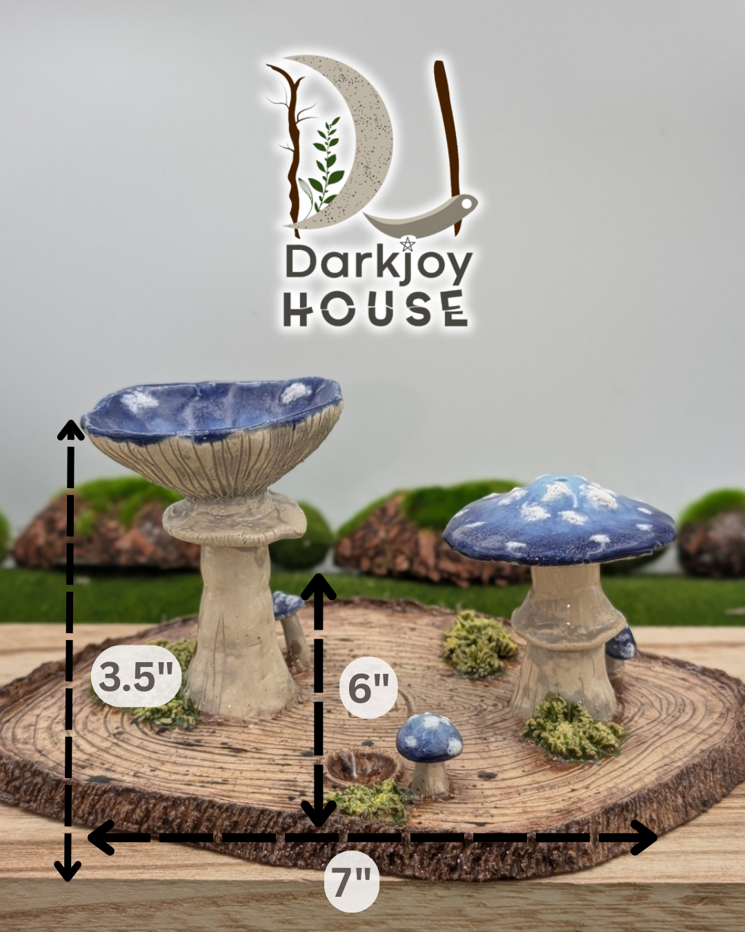 Indigo Mushroom Mini Altar- Enchanted Forest Collection