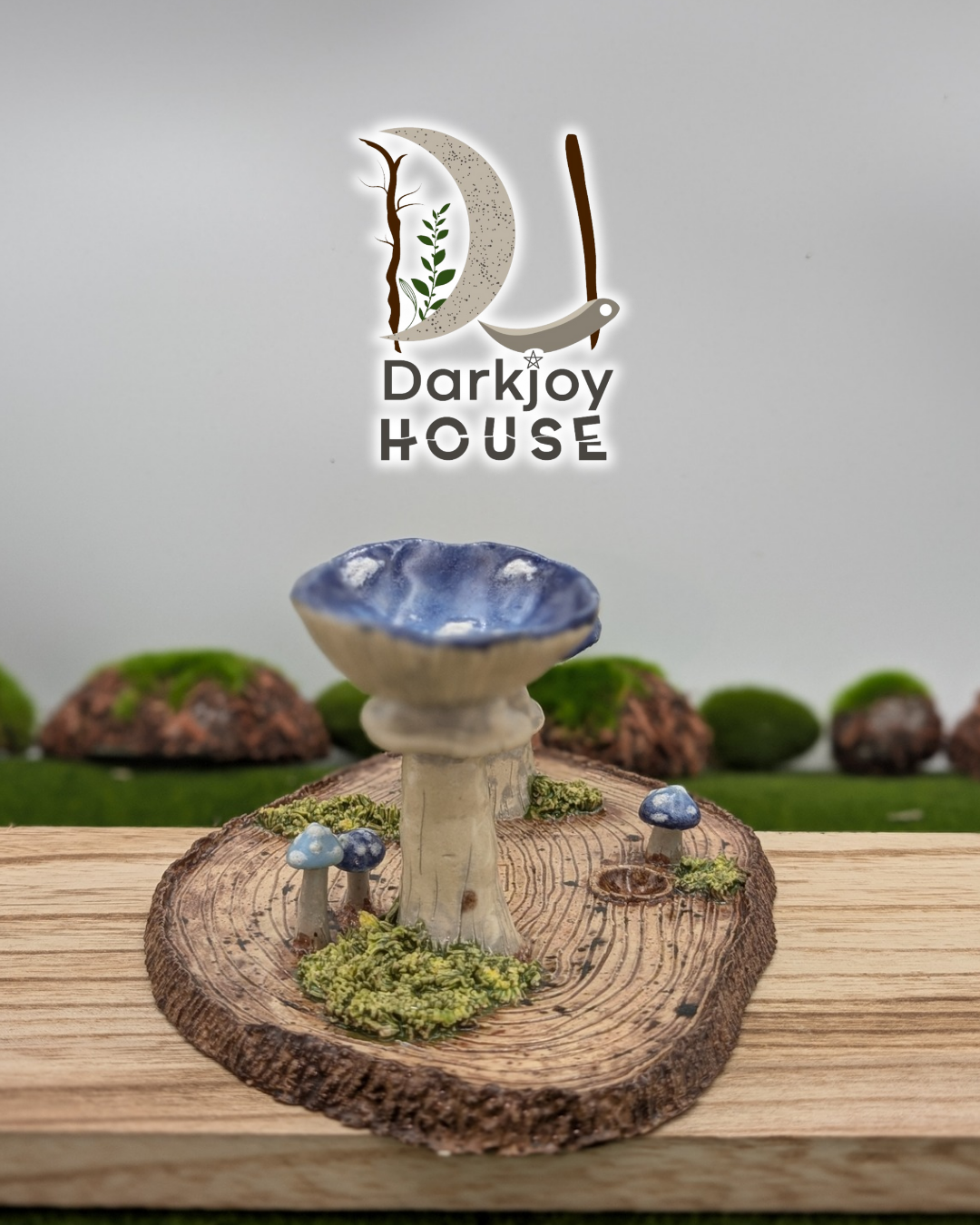 Indigo Mushroom Mini Altar- Enchanted Forest Collection