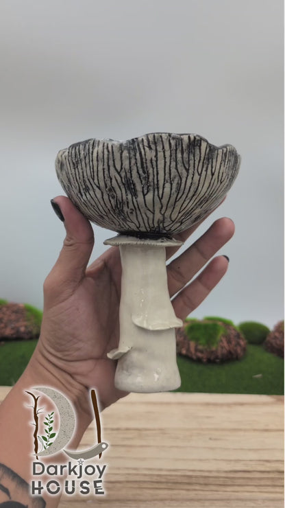 Shadow Cap Pedestal Bowl -Enchanted Forest Collection