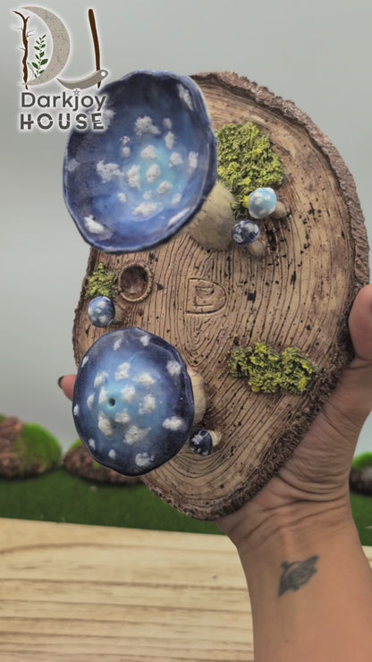 Indigo Mushroom Mini Altar- Enchanted Forest Collection
