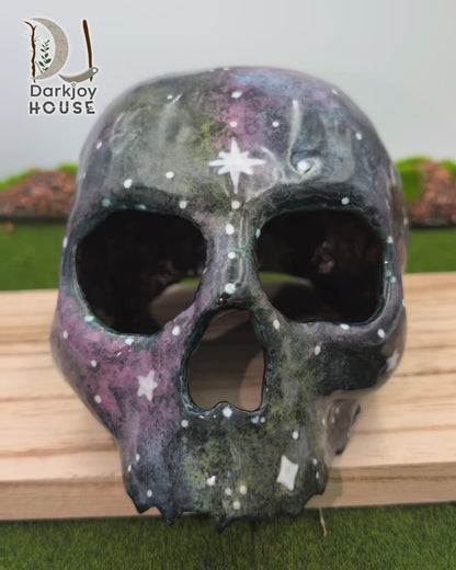 Galaxy Skull Candle Lamp