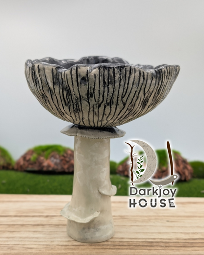 Shadow Cap Pedestal Bowl -Enchanted Forest Collection