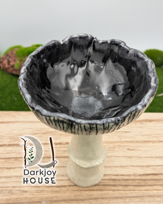 Shadow Cap Pedestal Bowl -Enchanted Forest Collection