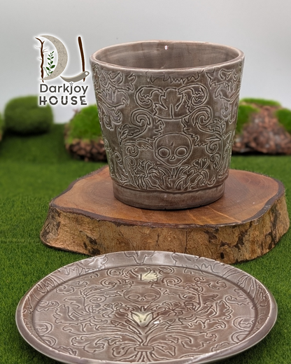 Botanical Goth Mug With Matching Saucer