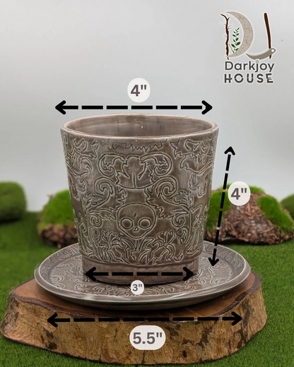 Botanical Goth Mug With Matching Saucer