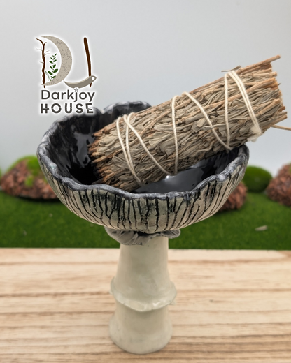 Shadow Cap Pedestal Bowl -Enchanted Forest Collection