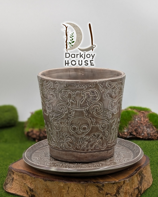 Botanical Goth Mug With Matching Saucer