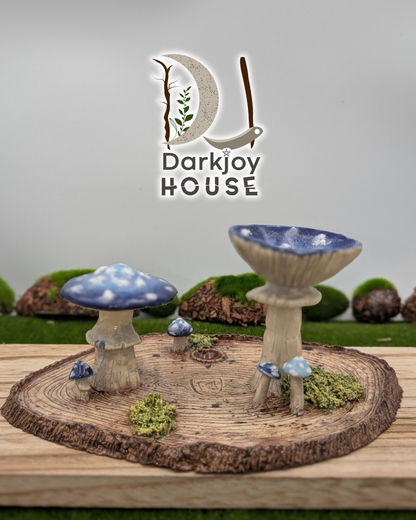 Indigo Mushroom Mini Altar- Enchanted Forest Collection