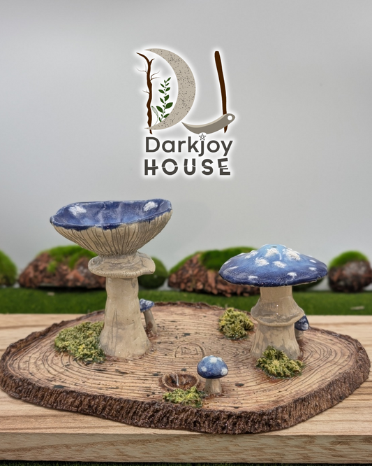 Indigo Mushroom Mini Altar- Enchanted Forest Collection