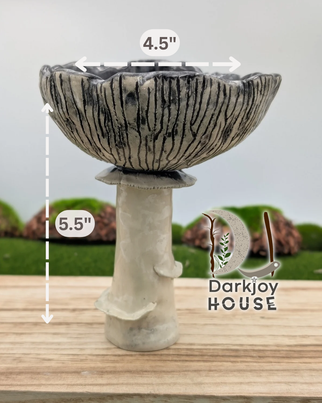 Shadow Cap Pedestal Bowl -Enchanted Forest Collection