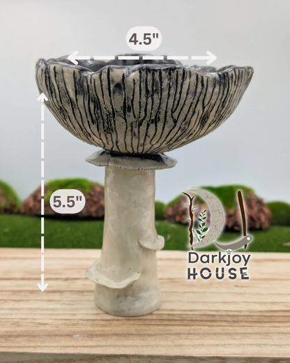 Shadow Cap Pedestal Bowl -Enchanted Forest Collection