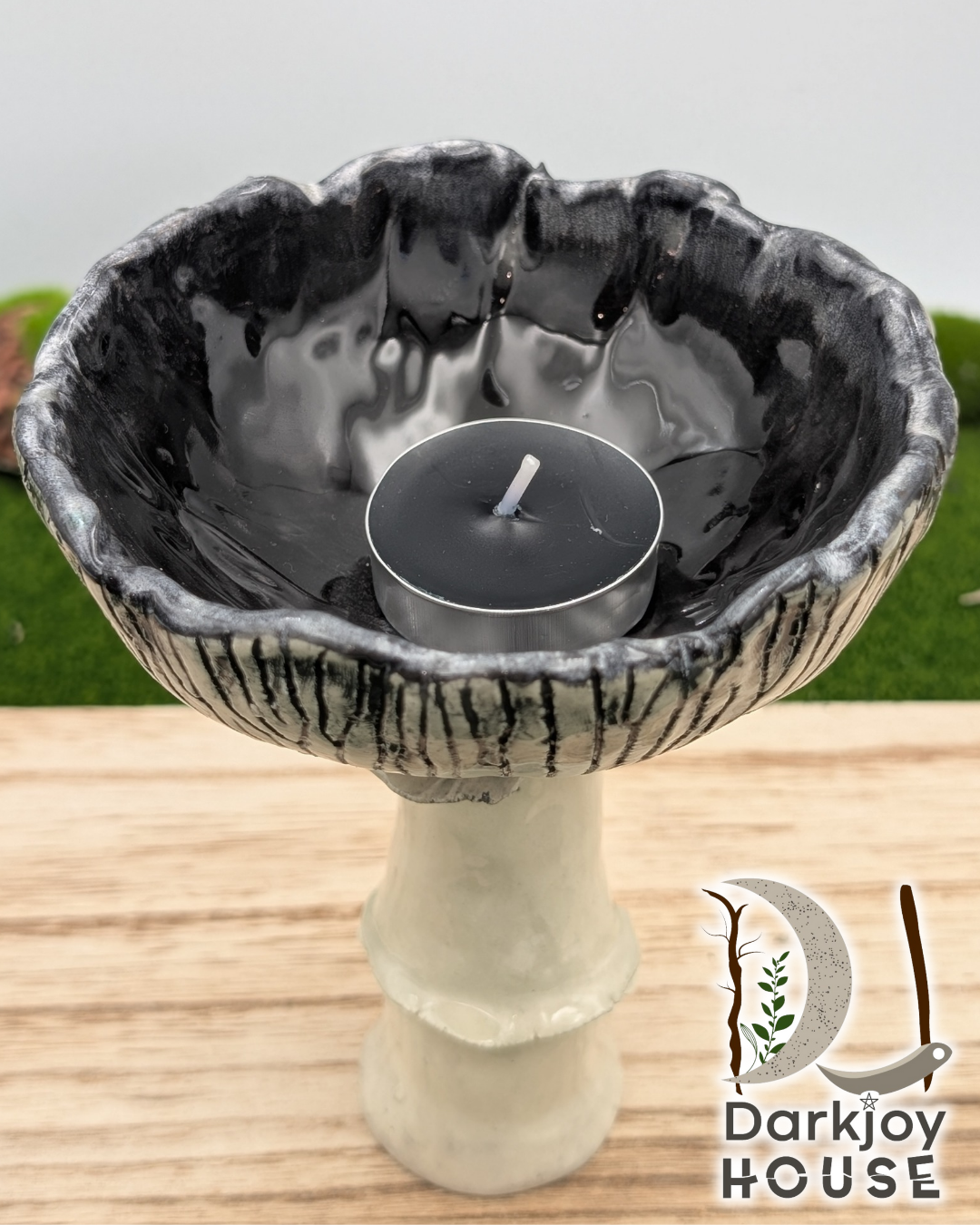 Shadow Cap Pedestal Bowl -Enchanted Forest Collection